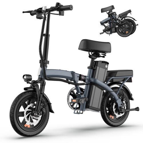 14″ Folding Electric Bike for Adults, 500W Motor, 40 Miles | 48V 375Wh Battery | UL 2849 Certification | 20MPH Speed | Mini E Bike for Adults
