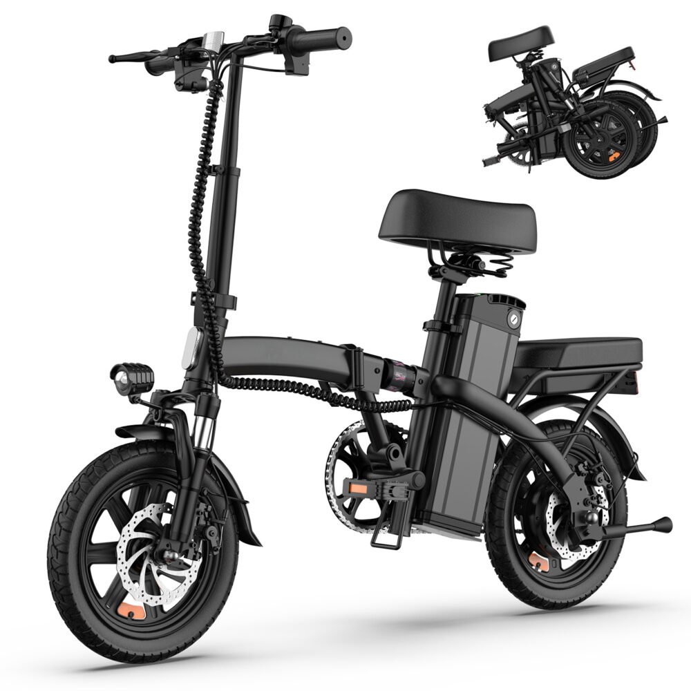 14″ Folding Electric Bike for Adults, 500W Motor, 40 Miles | 48V 375Wh Battery | UL 2849 Certification | 20MPH Speed | Mini E Bike for Adults