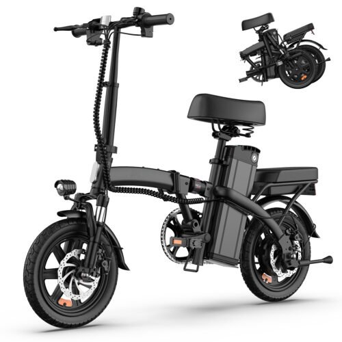 14″ Folding Electric Bike for Adults, 500W Motor, 40 Miles | 48V 375Wh Battery | UL 2849 Certification | 20MPH Speed | Mini E Bike for Adults