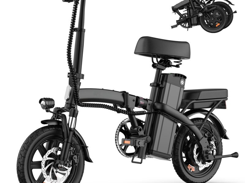 14" Folding Electric Bike for Adults, 500W Motor, 40 Miles | 48V 375Wh Battery | UL 2849 Certification | 20MPH Speed | Mini E Bike for Adults