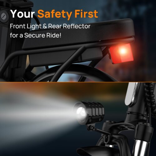 14" Folding Electric Bike for Adults, 500W Motor, 40 Miles | 48V 375Wh Battery | UL 2849 Certification | 20MPH Speed | Mini E Bike for Adults