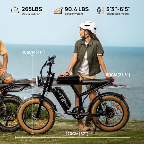 URLIFE T2 20" Electric Dirt Bike 745W Motor 48V 15.6Ah Battery