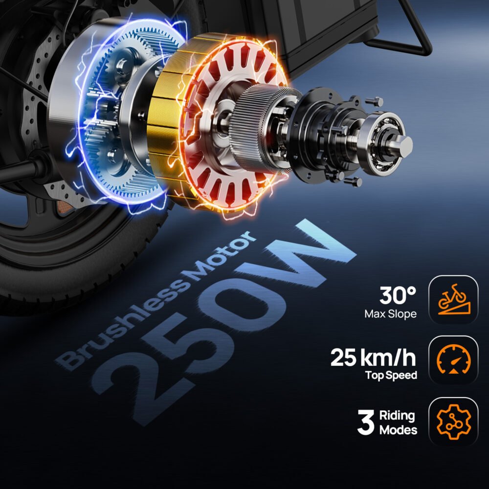 14" Folding Electric Bike for Adults, 500W Motor, 40 Miles | 48V 375Wh Battery | UL 2849 Certification | 20MPH Speed | Mini E Bike for Adults