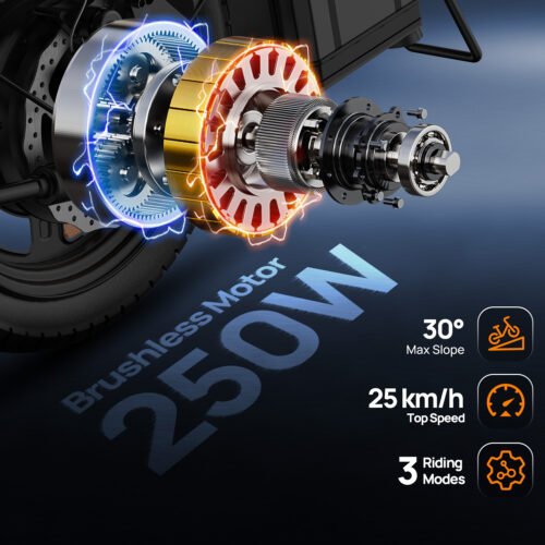 14" Folding Electric Bike for Adults, 500W Motor, 40 Miles | 48V 375Wh Battery | UL 2849 Certification | 20MPH Speed | Mini E Bike for Adults