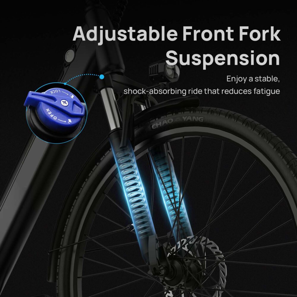 26" Electric Bike for Adults, 750W Peak Motor Ebike, 48V 10.4Ah Removable Battery, 60-Mile Max Range & 20MPH Commuter E-Bike, Front Suspension & 7-Speed Ebikes