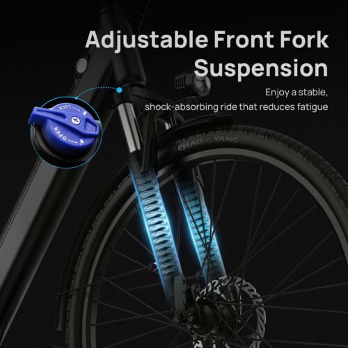 26" Electric Bike for Adults, 750W Peak Motor Ebike, 48V 10.4Ah Removable Battery, 60-Mile Max Range & 20MPH Commuter E-Bike, Front Suspension & 7-Speed Ebikes